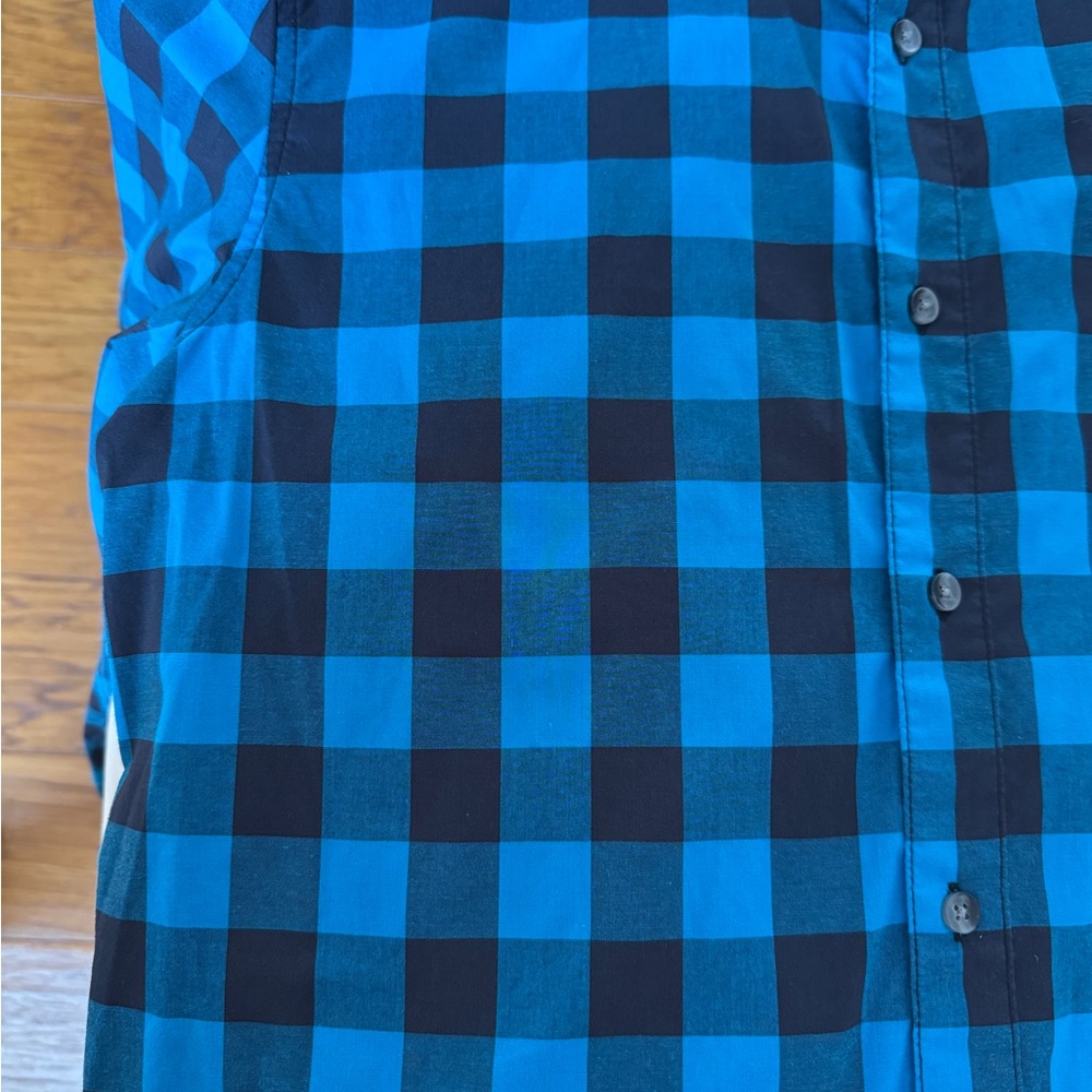Oakley Blue Black Buffalo Plaid Button Down Flannel Shirt Men's Size Medium M - Picture 13 of 14